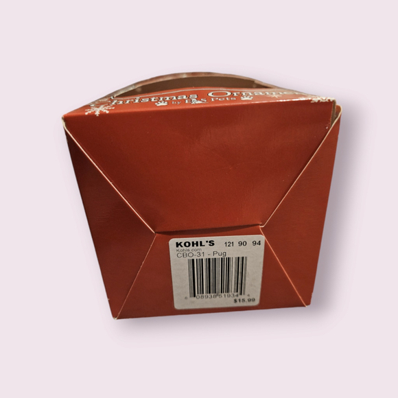 E&S Pets Pug Christmas Ornament Red White (NEW) - Picture 5 of 7